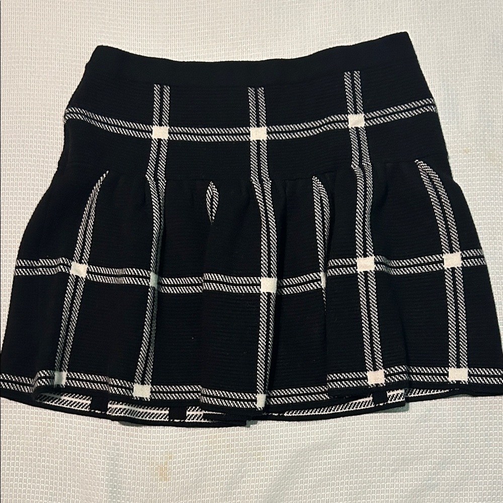 Cynthia Rowley Black and White Checkered Mini Skirt